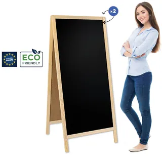 Tabule na křídy áčko 72 x 160 cm Natural